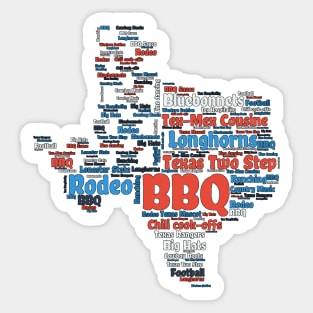 Texas Texan Pride Flag Map Text Fashion Sticker